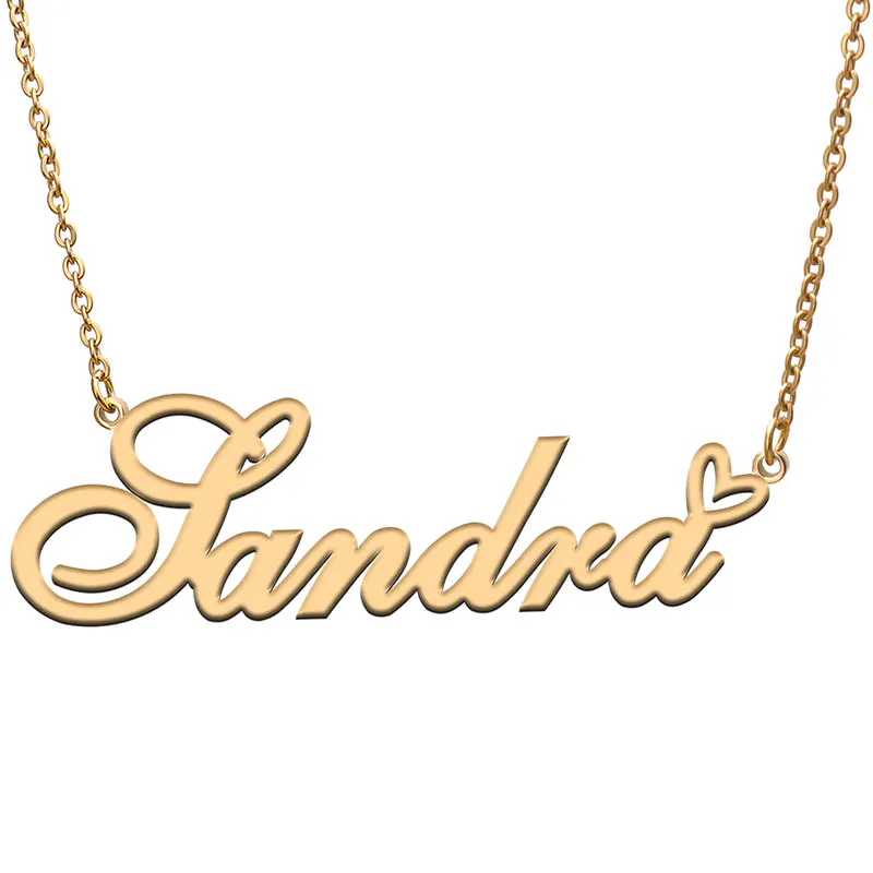 Sandra Name with Love Heart Necklace for Women Stainless Steel Jewelry Nameplate Pendant Femme Mother Child Girls Gift
Sandra Name with Love Heart Necklace for Women Stainless Steel Jewelry Nameplate Pendant Femme Mother Child Girls Gift