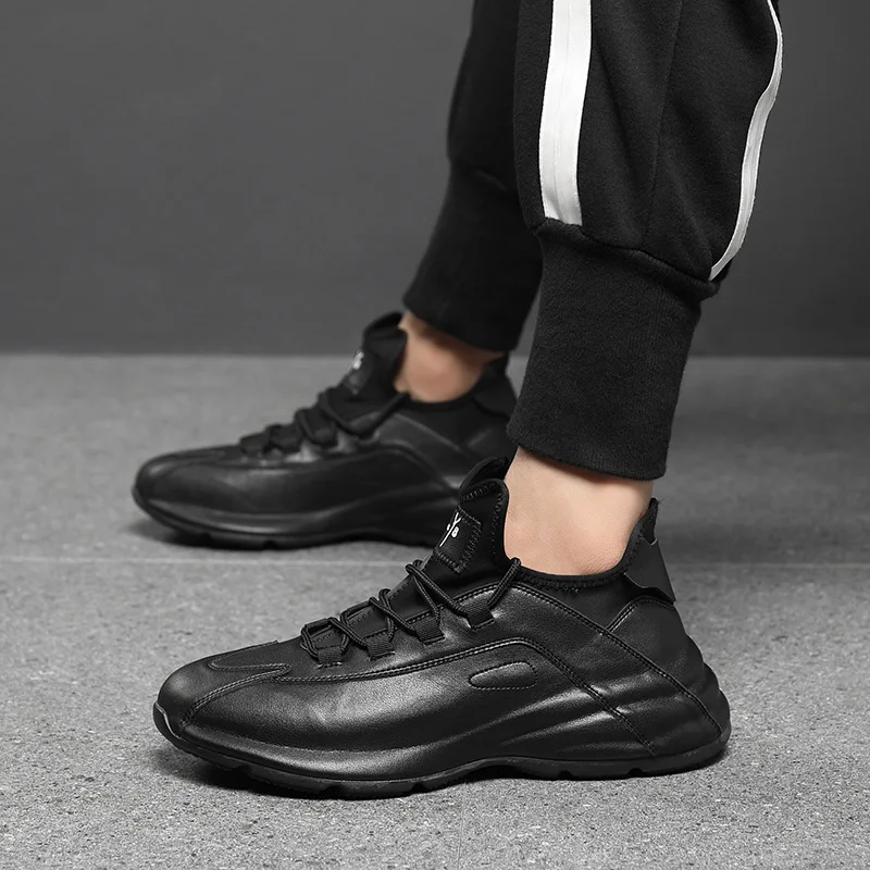 High Quality Genuine Leather Men's Sneakers Light Casual Shoes for Men Breathable Black Men Shoes Tenis Masculino Mens Boots
High Quality Genuine Leather Men's Sneakers Light Casual Shoes for Men Breathable Black Men Shoes Tenis Masculino Mens Boots