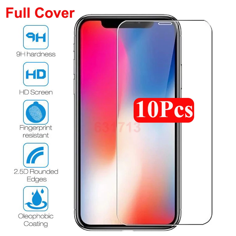 10 шт. закаленное стекло с полным покрытием для iPhone XR X XS 11 12 13 Pro Max 12 13 mini, Защита экрана для iPhone 6 6s 7 8 Plus 5
10 шт. закаленное стекло с полным покрытием для iPhone XR X XS 11 12 13 Pro Max 12 13 mini, Защита экрана для iPhone 6 6s 7 8 Plus 5