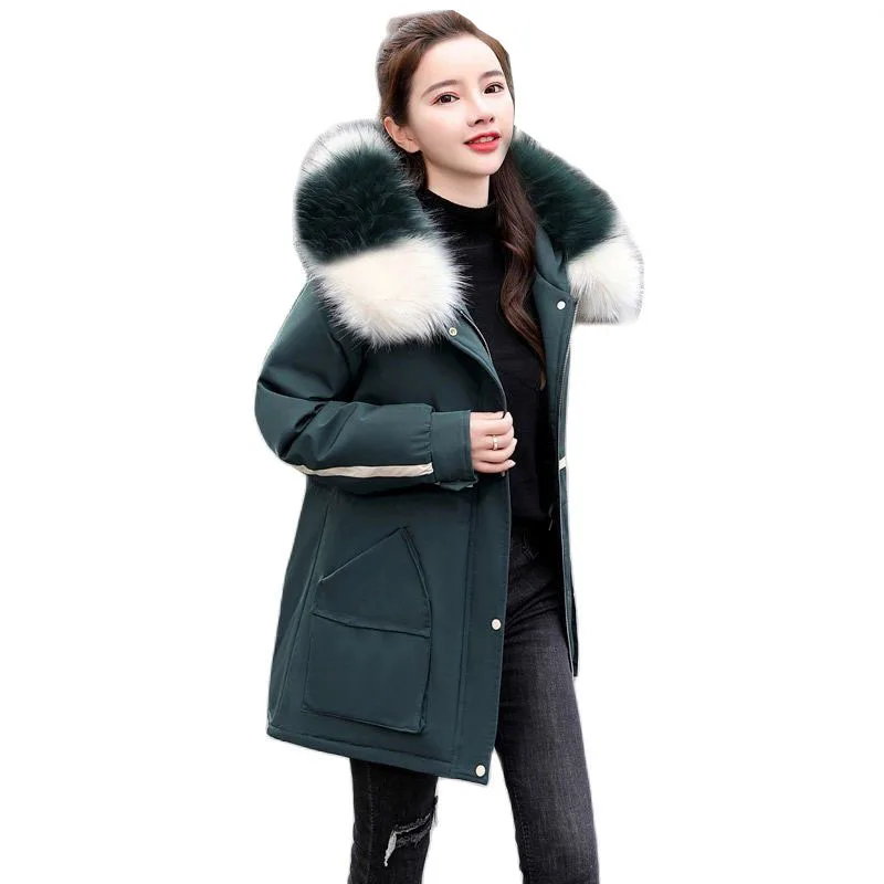 Women Parkas 2021Female Winter Down Cotton Padded Jacket Ladies Fashion Big Fur Collar Jacket Coat Winter Thick Warm Overcoat
Women Parkas 2021Female Winter Down Cotton Padded Jacket Ladies Fashion Big Fur Collar Jacket Coat Winter Thick Warm Overcoat