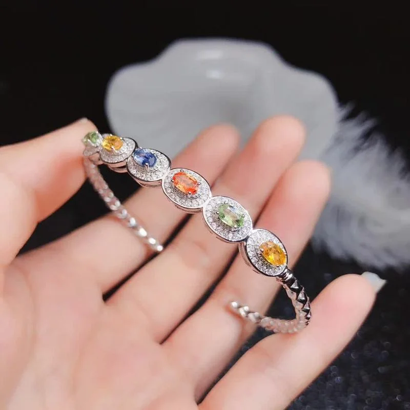 YULEM Luxury Natural Sapphire Bracelets for Women Solid 925 Sterling Silver Jewelry Vintage Gemstone Romantic Female Gift
YULEM Luxury Natural Sapphire Bracelets for Women Solid 925 Sterling Silver Jewelry Vintage Gemstone Romantic Female Gift