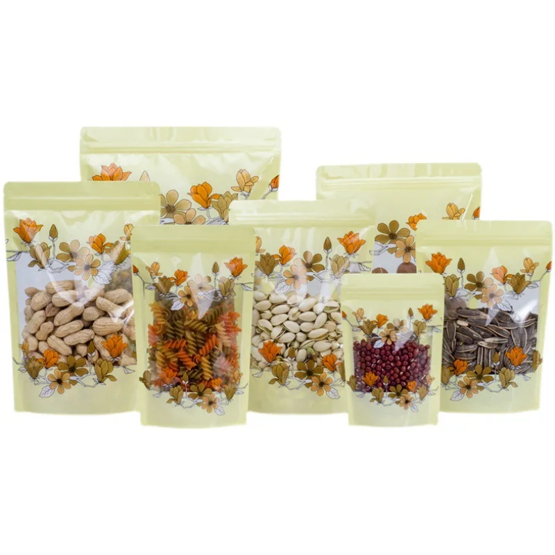 1000Pcs 7 Size Transparent Window Stand Up Ziplock Bag Color Flower Printed Nut Biscuit Food Plastic Packaging Bag Wholesale
1000Pcs 7 Size Transparent Window Stand Up Ziplock Bag Color Flower Printed Nut Biscuit Food Plastic Packaging Bag Wholesale