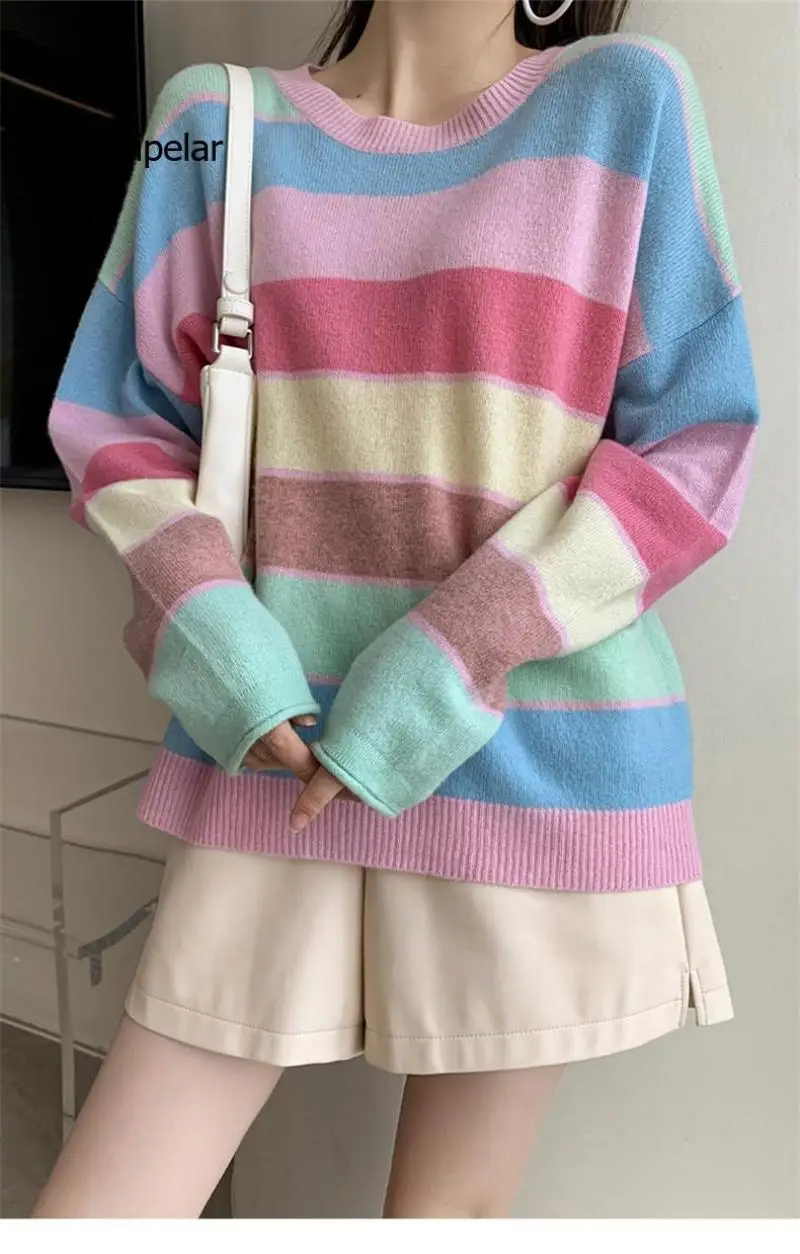 Rainbow Kawaii Hoodies Harajuku Soft Girl Pullover Lolita Tops Female Loose Sweatshirts Top Korean Women Full Sleeve Sweatshirts
Rainbow Kawaii Hoodies Harajuku Soft Girl Pullover Lolita Tops Female Loose Sweatshirts Top Korean Women Full Sleeve Sweatshirts
