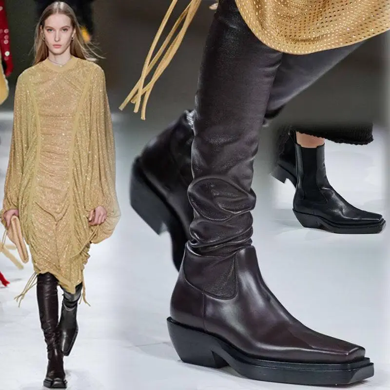 New Square Toe Over-the-Knee Boots Woman High Heels Leather Chelsea Boots Party Zapatos De Mujer Sexy Long Boots For Women
New Square Toe Over-the-Knee Boots Woman High Heels Leather Chelsea Boots Party Zapatos De Mujer Sexy Long Boots For Women