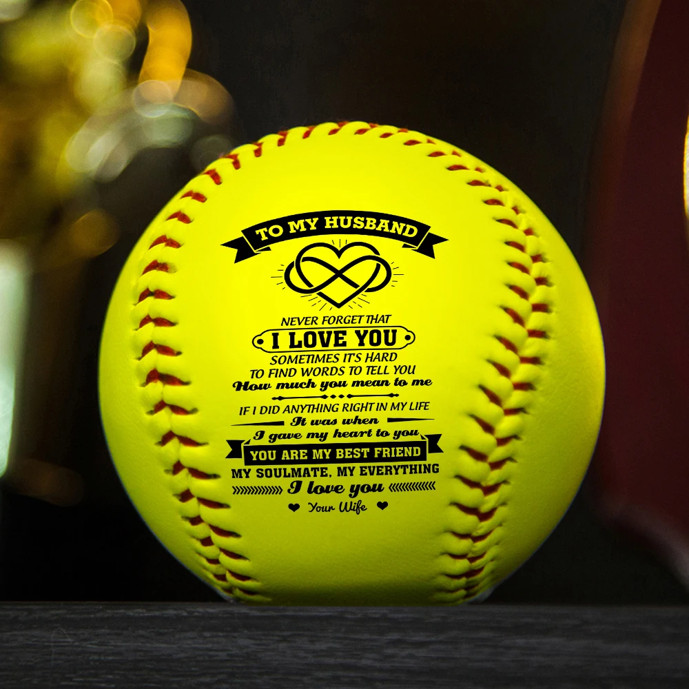 A gift from a wife to her husband - a printed softball as a birthday Christmas gift.
A gift from a wife to her husband - a printed softball as a birthday Christmas gift.