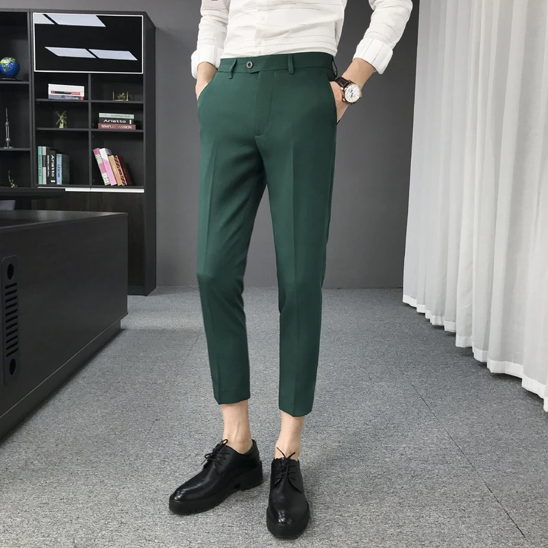 Green Pants Mens Slim Fit Pants Pink Elastic Office Dress Man Social Club Formal Stretch Pants Mens White Dress Skinny British
Green Pants Mens Slim Fit Pants Pink Elastic Office Dress Man Social Club Formal Stretch Pants Mens White Dress Skinny British