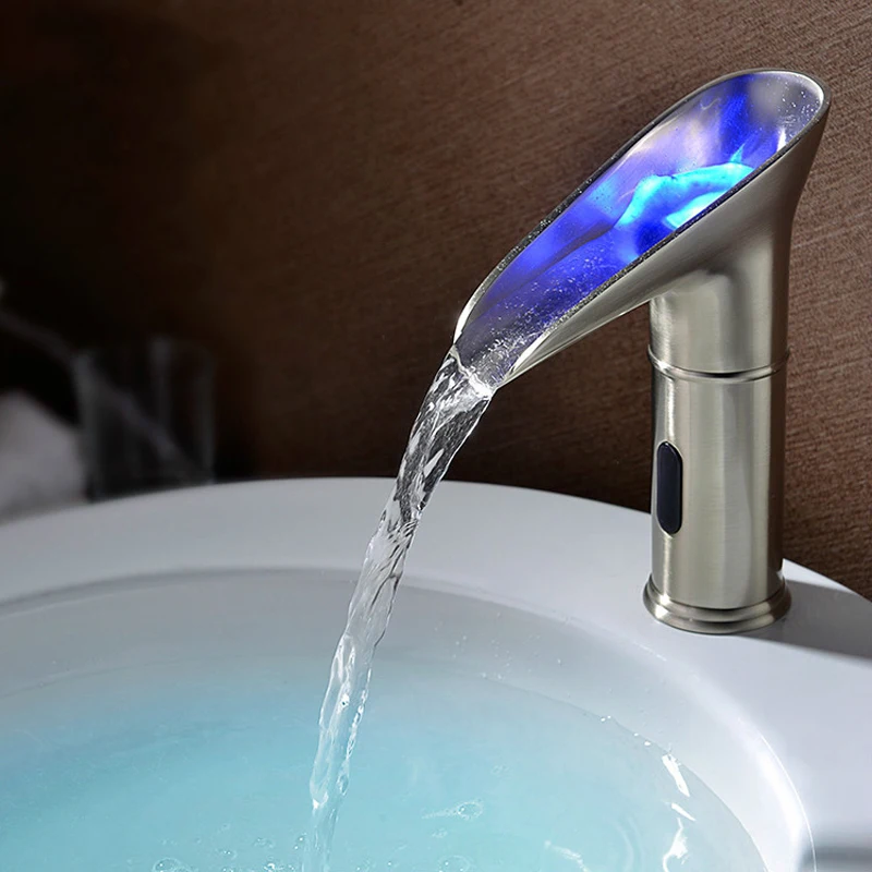 Vidric Water Saving 3 Colors Led Light Basin Faucet Automatic Bathroom Basin Hot Cold Mixer Tap Waterfall Sensor Faucet Bath Tap
Vidric Water Saving 3 Colors Led Light Basin Faucet Automatic Bathroom Basin Hot Cold Mixer Tap Waterfall Sensor Faucet Bath Tap