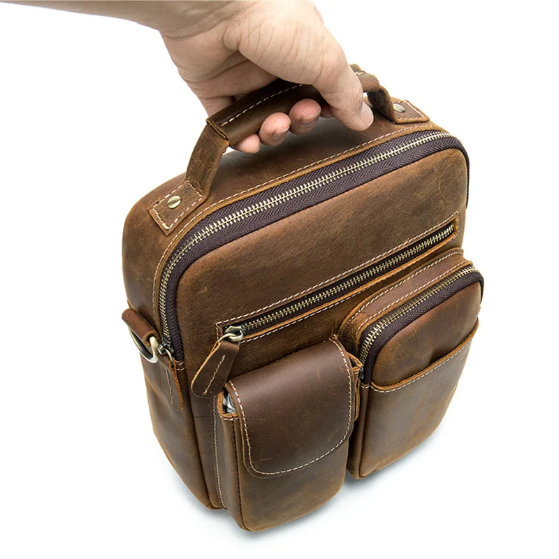 Men's Crazy horse leather shoulder bag iPad Real leather messenger bag Zip around genuine leather crossbody bag casual tote
Men's Crazy horse leather shoulder bag iPad Real leather messenger bag Zip around genuine leather crossbody bag casual tote