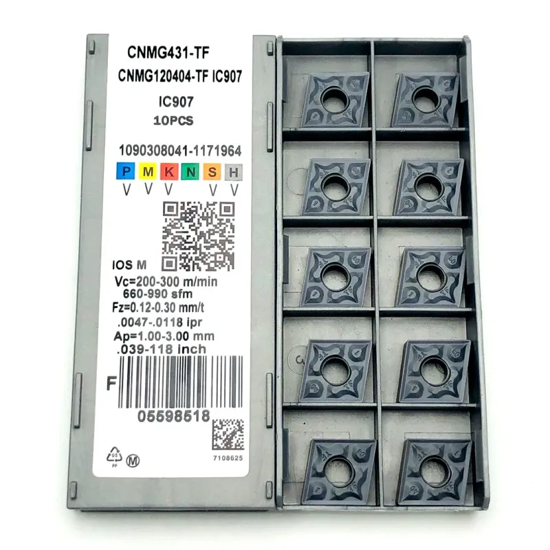 CNMG120404-TF IC907/908, внутреннее отверстие, внешний Круглый токарный инструмент, токарная вставка, закаленный режущий инструмент с ЧПУ CNMG431, цементированный карбид
CNMG120404-TF IC907/908, внутреннее отверстие, внешний Круглый токарный инструмент, токарная вставка, закаленный режущий инструмент с ЧПУ CNMG431, цементированный карбид