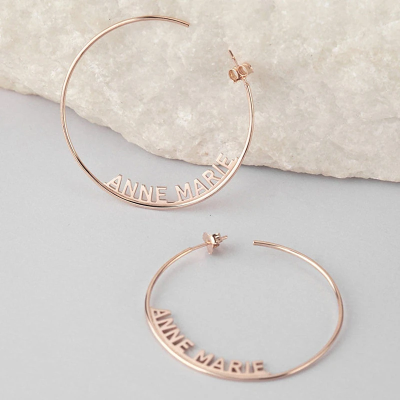 Personalized Jewelry Bamboo Round Nameplate gold hoop earrings for women Custom Tainless Steel Name Earrings For Girlfriend Gift
Personalized Jewelry Bamboo Round Nameplate gold hoop earrings for women Custom Tainless Steel Name Earrings For Girlfriend Gift