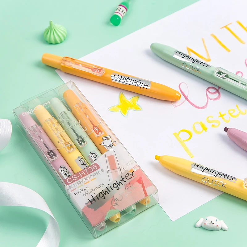 4pcs Morandi Color Highlighter Pens Set 1mm-4mm Fluorescent Marker Spot Liner Drawing Stationery Office School F807
4pcs Morandi Color Highlighter Pens Set 1mm-4mm Fluorescent Marker Spot Liner Drawing Stationery Office School F807