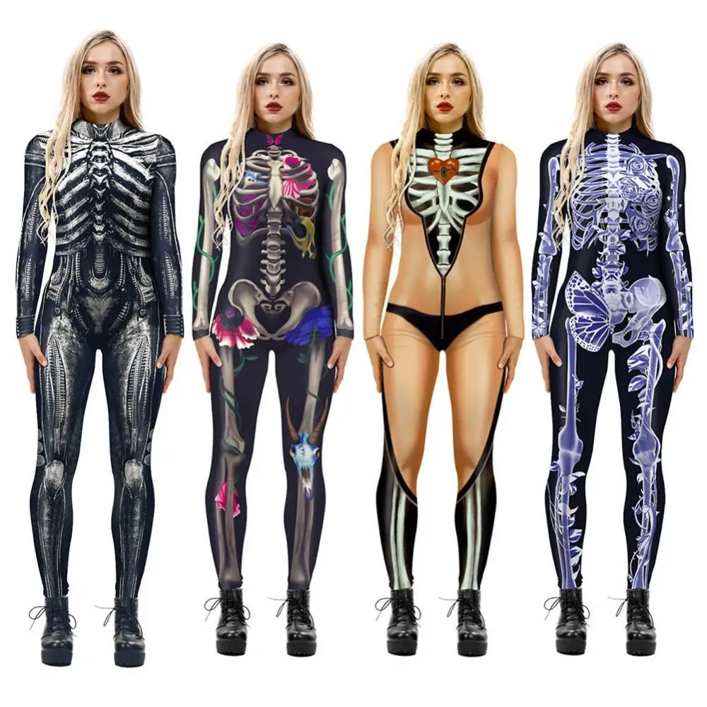 Cosplay Costume Halloween Clothing Digital Skeleton Printed Jumpsuit Bodycon Fashion Fancy Dress Party Costume Outfit 2021
Cosplay Costume Halloween Clothing Digital Skeleton Printed Jumpsuit Bodycon Fashion Fancy Dress Party Costume Outfit 2021
