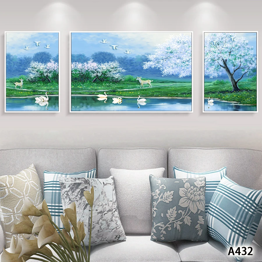 Modern Abstract Oil Painting Print on Canvas 3pcs Animal Deer and Swan Tree Landscape Canvas Art Wall Art Picture for Home Decor
Modern Abstract Oil Painting Print on Canvas 3pcs Animal Deer and Swan Tree Landscape Canvas Art Wall Art Picture for Home Decor