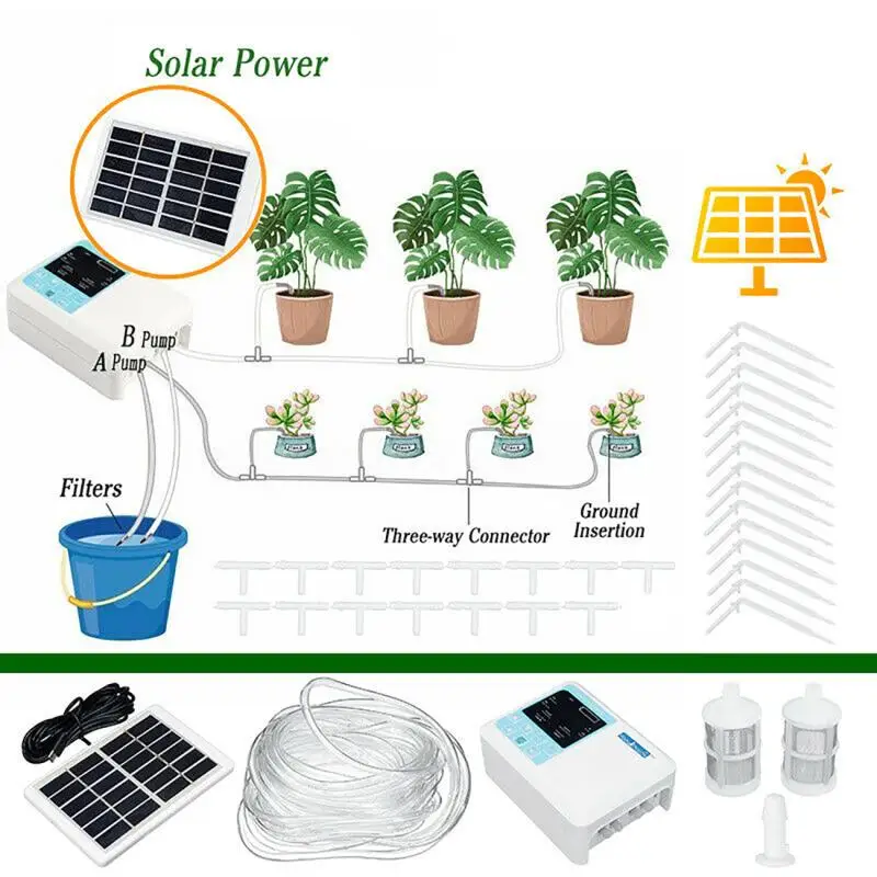 Solar Garden Automatic Watering Device Solar Energy Charging Intelligent Water Pump Timer System Potted Plant Drip Irrigation
Solar Garden Automatic Watering Device Solar Energy Charging Intelligent Water Pump Timer System Potted Plant Drip Irrigation