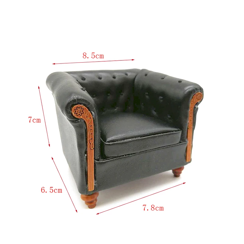 Dollhouse Miniature Furniture Mini Leather Sofa Single Chair For Doll House Accessories Black JL3901
Dollhouse Miniature Furniture Mini Leather Sofa Single Chair For Doll House Accessories Black JL3901