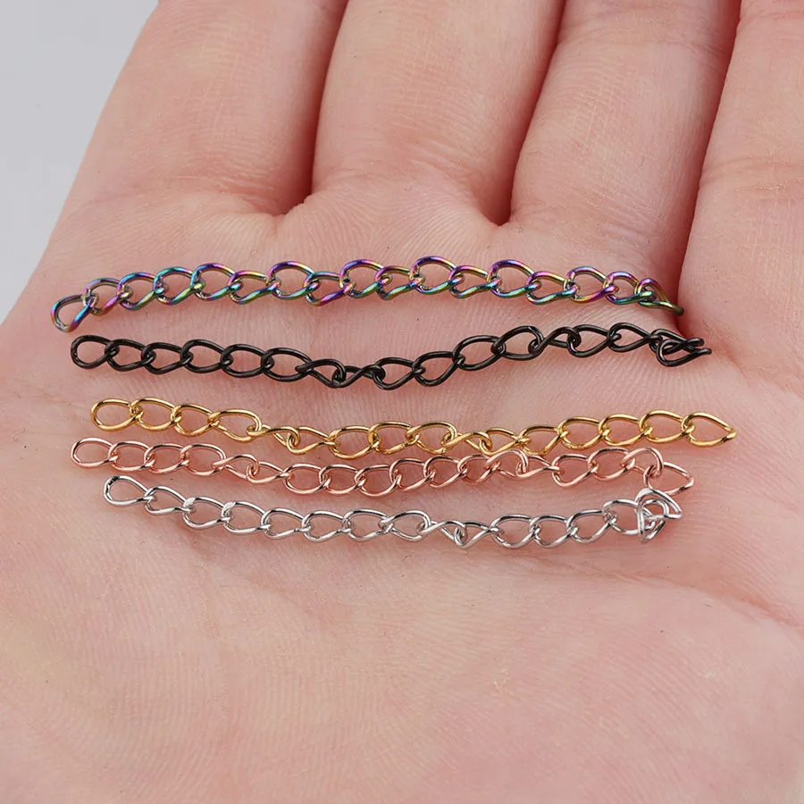 100pc 5cm 0.5mm Tail Chain Bracelet Necklace Extension Chain 0.5mm Thickness Line Chain DIY Ornament Accessories Stainless Steel
100pc 5cm 0.5mm Tail Chain Bracelet Necklace Extension Chain 0.5mm Thickness Line Chain DIY Ornament Accessories Stainless Steel
