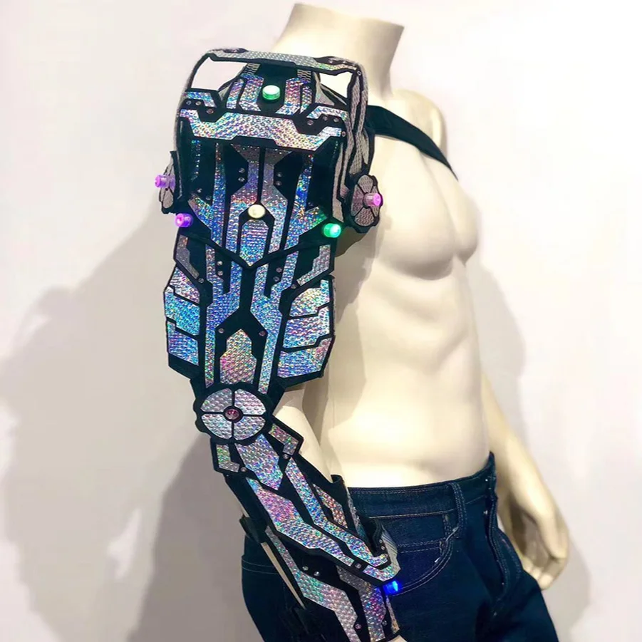 Men model catwalk future technology armor stage show sexy male costumes laser armor with led lights
Men model catwalk future technology armor stage show sexy male costumes laser armor with led lights