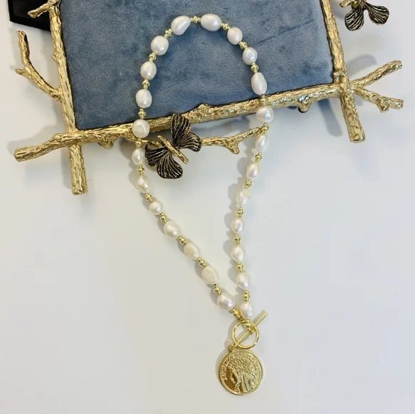 New Arrival Baroque Pearl Sweater necklace Gold Color Beads Coin Fine Style Charm Pendant Choker Necklace Chirstmas Women Gift
New Arrival Baroque Pearl Sweater necklace Gold Color Beads Coin Fine Style Charm Pendant Choker Necklace Chirstmas Women Gift