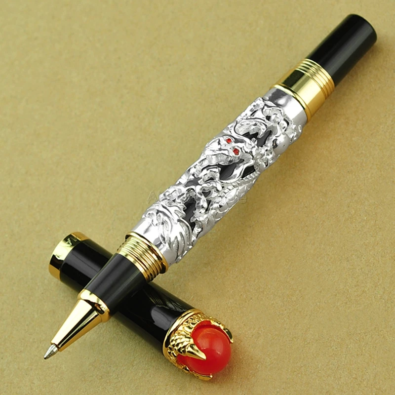 Ручки шариковые Jinhao Noble Dragon King, металлические красные украшения с тиснением сверху, Серебряная ручка для рисования, аксессуары для письма
Ручки шариковые Jinhao Noble Dragon King, металлические красные украшения с тиснением сверху, Серебряная ручка для рисования, аксессуары для письма