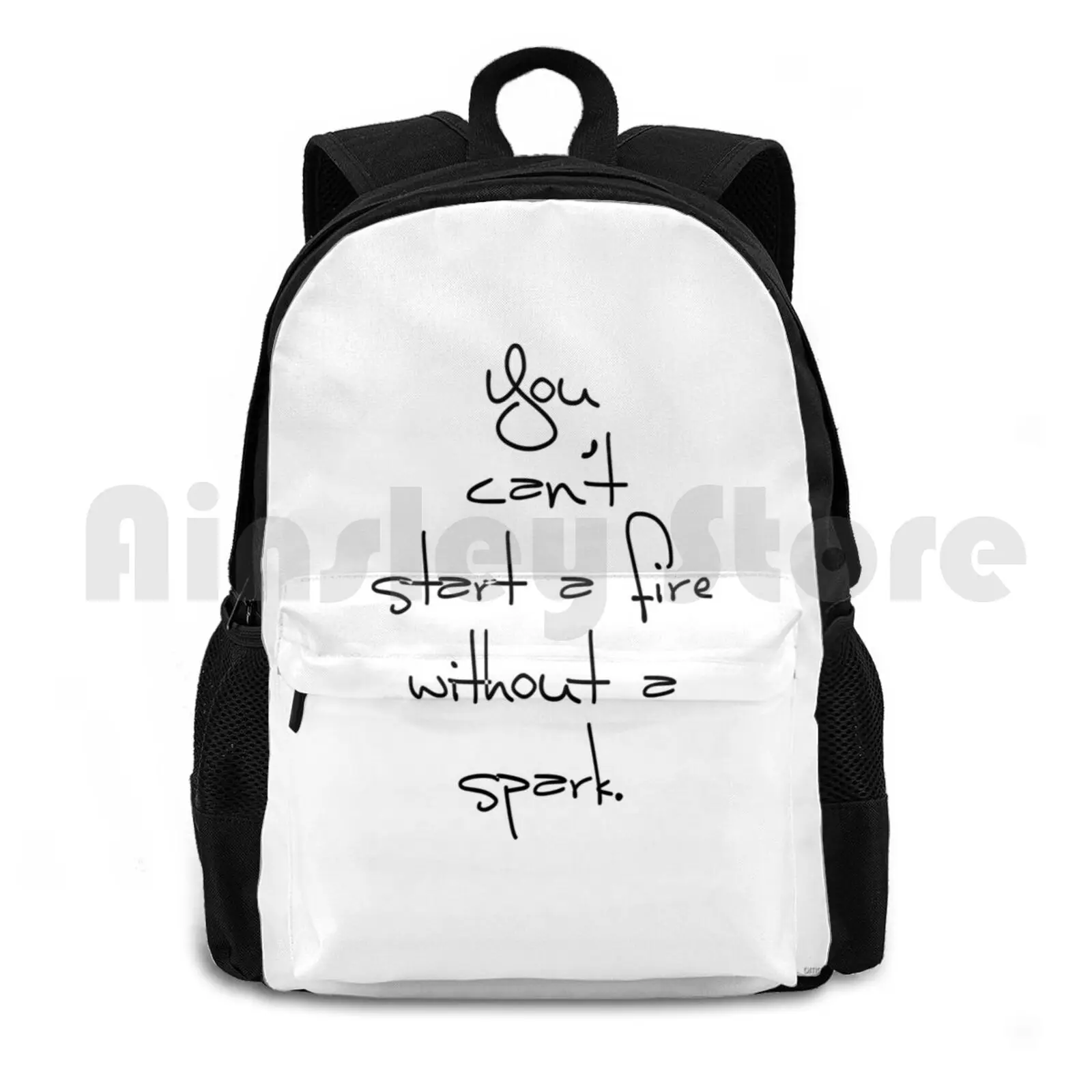 Can't Start A Fire Without A Spark. Outdoor Hiking Backpack Waterproof Camping Travel Cant Start Fire Without Spark Cute Lyric
Can't Start A Fire Without A Spark. Outdoor Hiking Backpack Waterproof Camping Travel Cant Start Fire Without Spark Cute Lyric