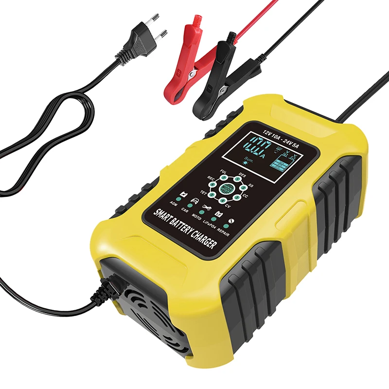 FOXSUR 10A Multifunctional Quick Battery Charger for Car & Motorcycle,12V&24V Trickle Charger for LiFePo4 AGM GEL Wet Lead-Acid
FOXSUR 10A Multifunctional Quick Battery Charger for Car & Motorcycle,12V&24V Trickle Charger for LiFePo4 AGM GEL Wet Lead-Acid