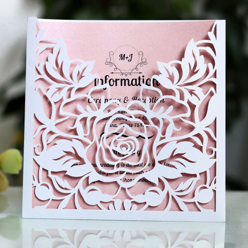 50pcs Hollow Flower Laser Cut Wedding Invitations Card Business Greeting Cards Customize Wedding Decoration Party Favor Supplies
50pcs Hollow Flower Laser Cut Wedding Invitations Card Business Greeting Cards Customize Wedding Decoration Party Favor Supplies