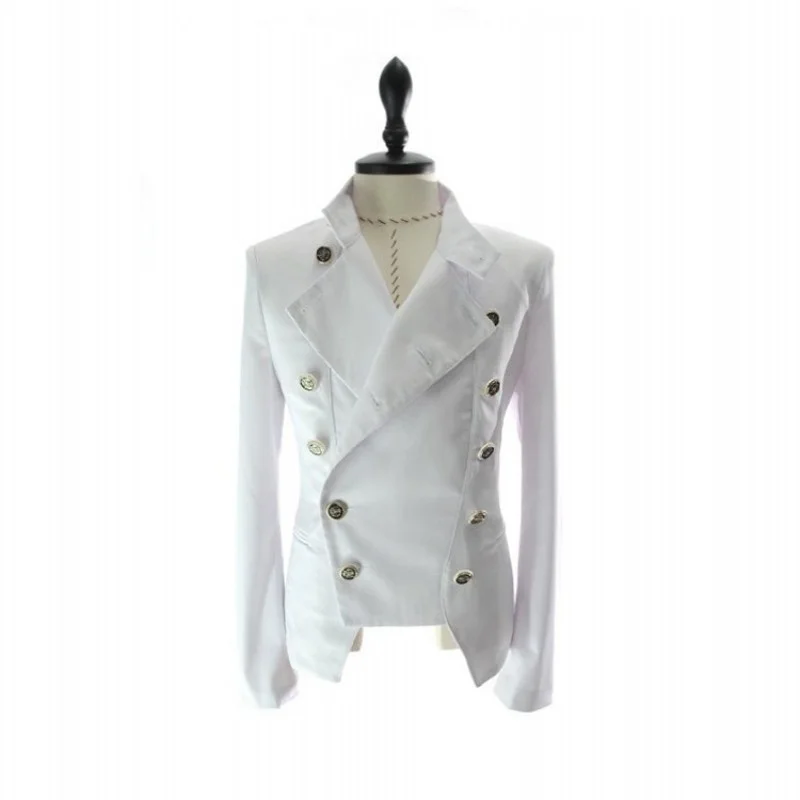 Fashion European Punk Mens Jacket Slim Fit Vintage Suit Coat Double Breasted suits Elegant Male Outerwear Spring Short Jackets
Fashion European Punk Mens Jacket Slim Fit Vintage Suit Coat Double Breasted suits Elegant Male Outerwear Spring Short Jackets