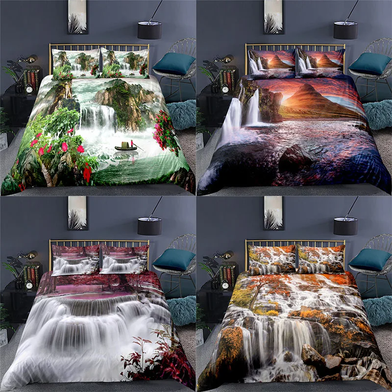 Luxury 3D Waterfall Print 2/3Pcs Bedding Sets Comfortable Landscape Duvet Cover Pillowcase Home Decor Single Queen and King Size
Luxury 3D Waterfall Print 2/3Pcs Bedding Sets Comfortable Landscape Duvet Cover Pillowcase Home Decor Single Queen and King Size