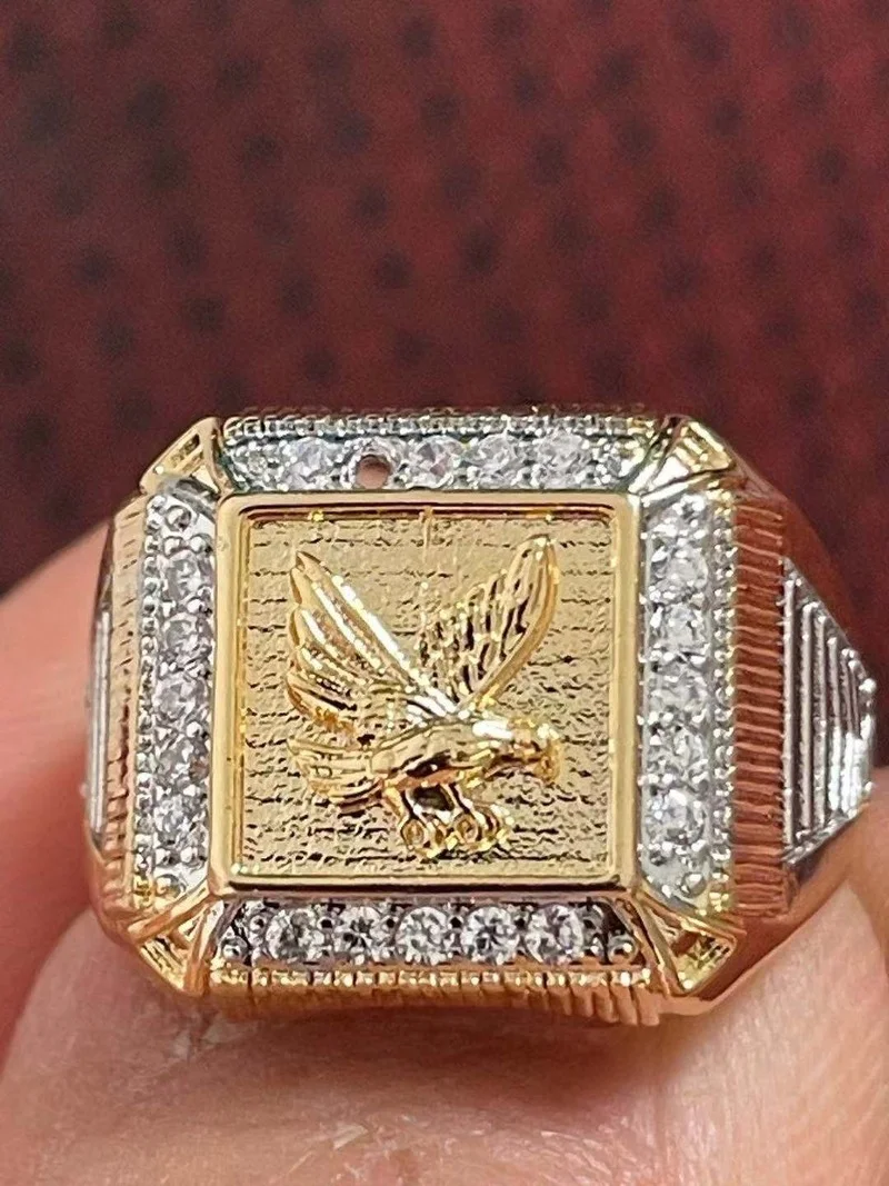 2024 Ring Male Korean Fashion Gothic Accessories Elegant Men's Electroplating Eagle Peripheral Diamond-Studded Ring Gold Jewelry
2024 Ring Male Korean Fashion Gothic Accessories Elegant Men's Electroplating Eagle Peripheral Diamond-Studded Ring Gold Jewelry
