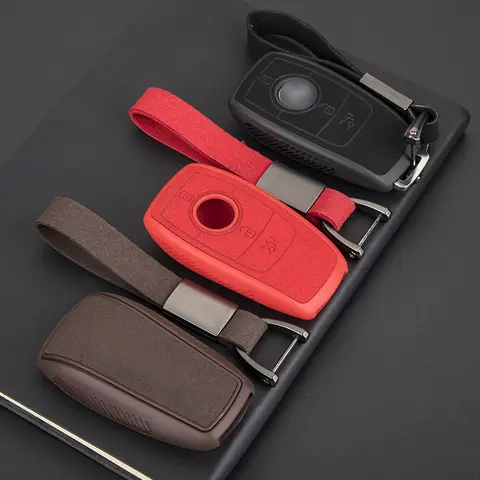 Pokrowiec na kluczyk samochodowy TPU i zamsz do Mercedes Benz E Class W204 GLC 260 C200 CLA GLA 200 BGA AMG W203 W210 W211 W124