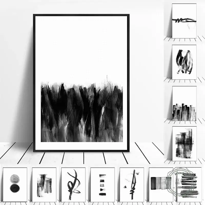Abstract Minimalist Wall Art Black and White Canvas Painting Ink Poster Print Pictures for Living Room Home Interior Decoration
Abstract Minimalist Wall Art Black and White Canvas Painting Ink Poster Print Pictures for Living Room Home Interior Decoration