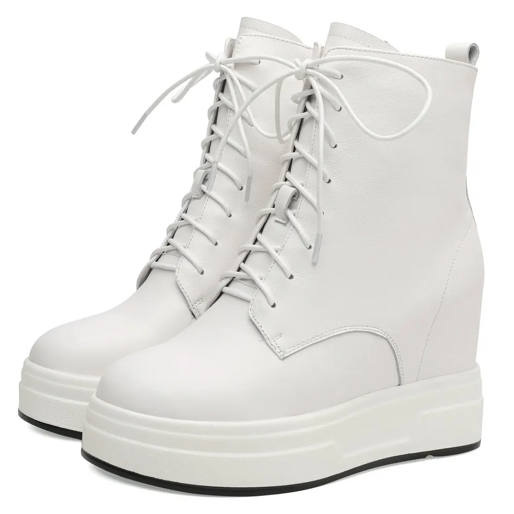 High Top Pumps Shoes Women Lace Up Genuine Leather Wedges High Heel Ankle Boots Female Round Toe Fashion Sneakers Casual Shoes
High Top Pumps Shoes Women Lace Up Genuine Leather Wedges High Heel Ankle Boots Female Round Toe Fashion Sneakers Casual Shoes