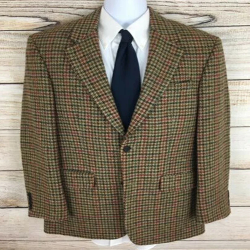 Men's Houndstooth Tweed Blazer Suit Notch Lapel Two Button Dog Tooth Vintage Formal Suits
Men's Houndstooth Tweed Blazer Suit Notch Lapel Two Button Dog Tooth Vintage Formal Suits