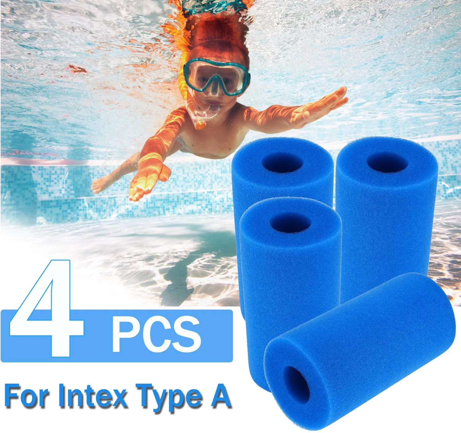 4Pcs Foam Filter Sponge for Intex Type a Reusable Washable Swimming Pool Aquarium Filter Accessories
4Pcs Foam Filter Sponge for Intex Type a Reusable Washable Swimming Pool Aquarium Filter Accessories