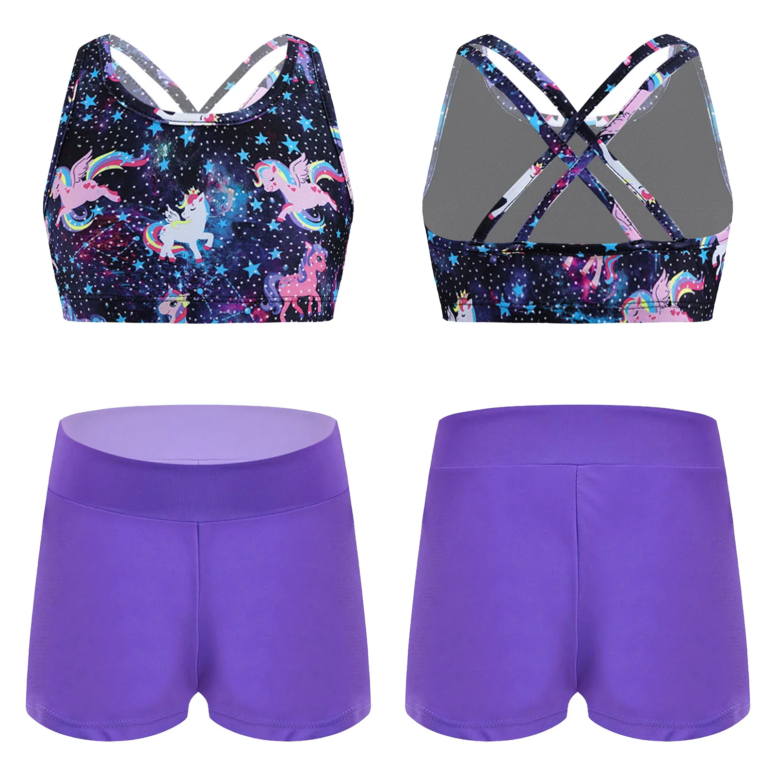 Kids Girls Print Swimwear Sport Suit 2024 Spaghetti Straps Tankini Crop Top+Shorts Set for Yoga Gymnastics Ballet Dance Costume
Kids Girls Print Swimwear Sport Suit 2024 Spaghetti Straps Tankini Crop Top+Shorts Set for Yoga Gymnastics Ballet Dance Costume