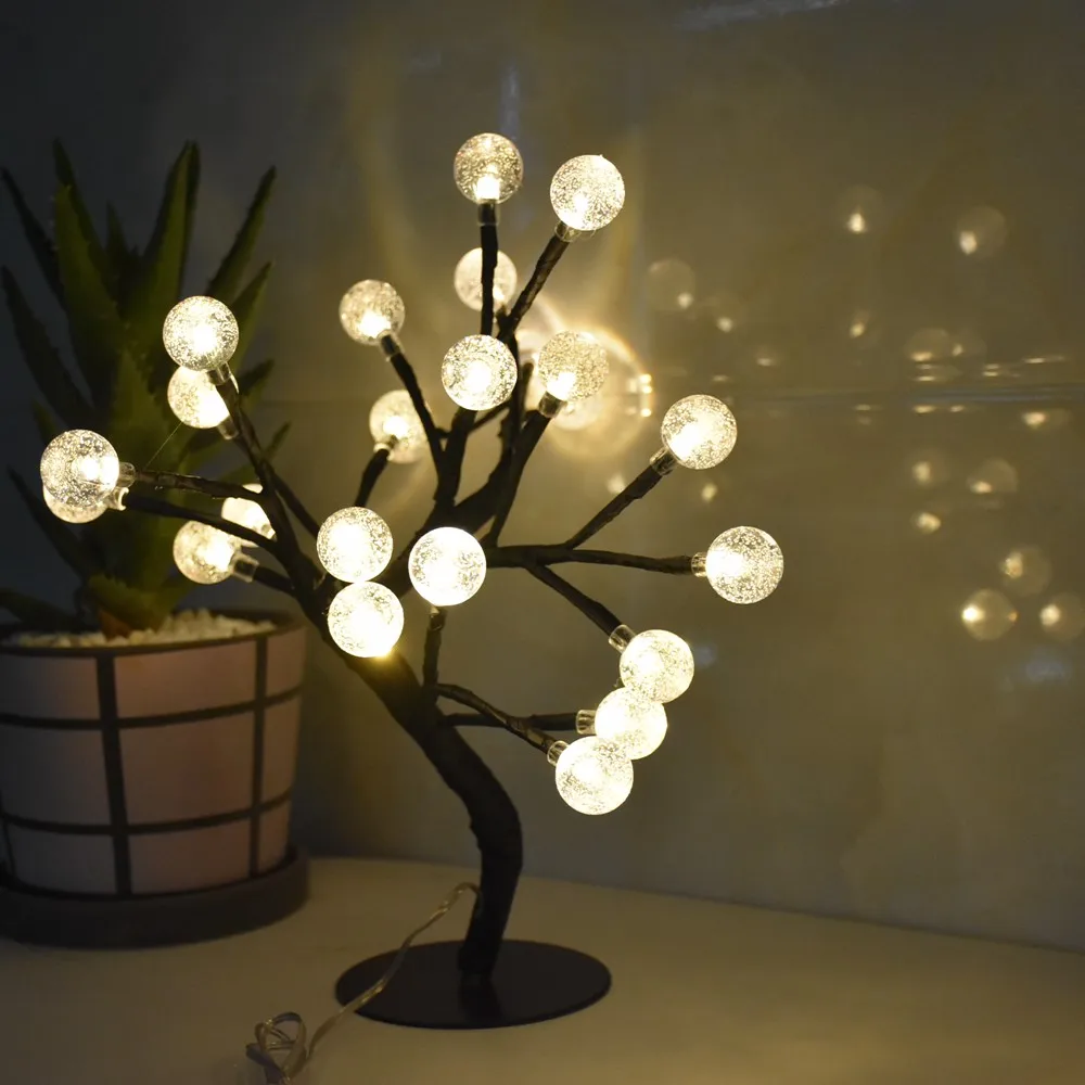 Pop USB Creative LED Table Lamp Crystal Bubble Ball Tree Night Lamps Home Decor Indoor Romantic Wedding Christmas Decoration
Pop USB Creative LED Table Lamp Crystal Bubble Ball Tree Night Lamps Home Decor Indoor Romantic Wedding Christmas Decoration
