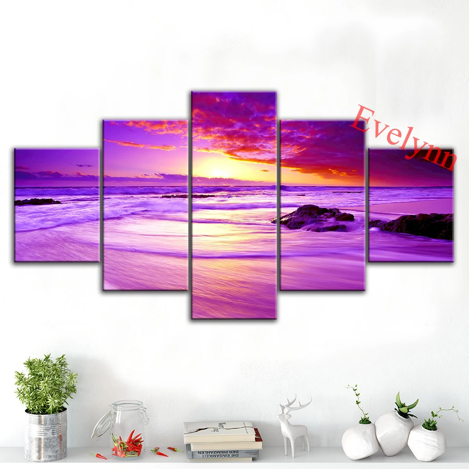 Modular Pictures Beach Sunset Scenery 5 Pieces Poster Modern Canvas Hd Print Wall Art For Living Room Home Decor Painting Frame
Modular Pictures Beach Sunset Scenery 5 Pieces Poster Modern Canvas Hd Print Wall Art For Living Room Home Decor Painting Frame
