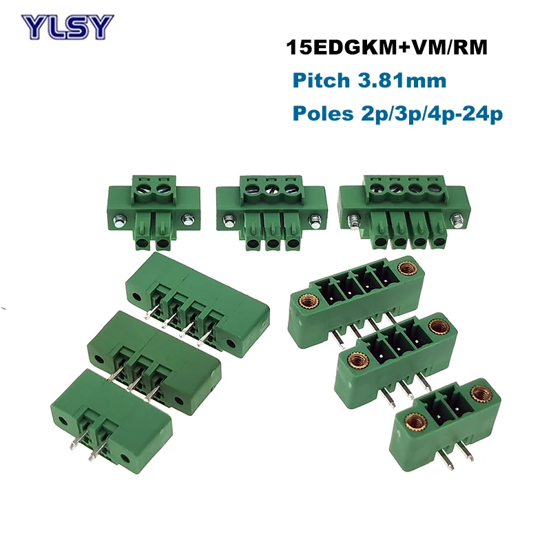 20Pcs Screw Plug-in PCB Terminal Block Pitch 3.81mm Pluggable Connector Bornier Male/Female 2~10Pin 15EDGKM+VM/RM Morsettiera
20Pcs Screw Plug-in PCB Terminal Block Pitch 3.81mm Pluggable Connector Bornier Male/Female 2~10Pin 15EDGKM+VM/RM Morsettiera