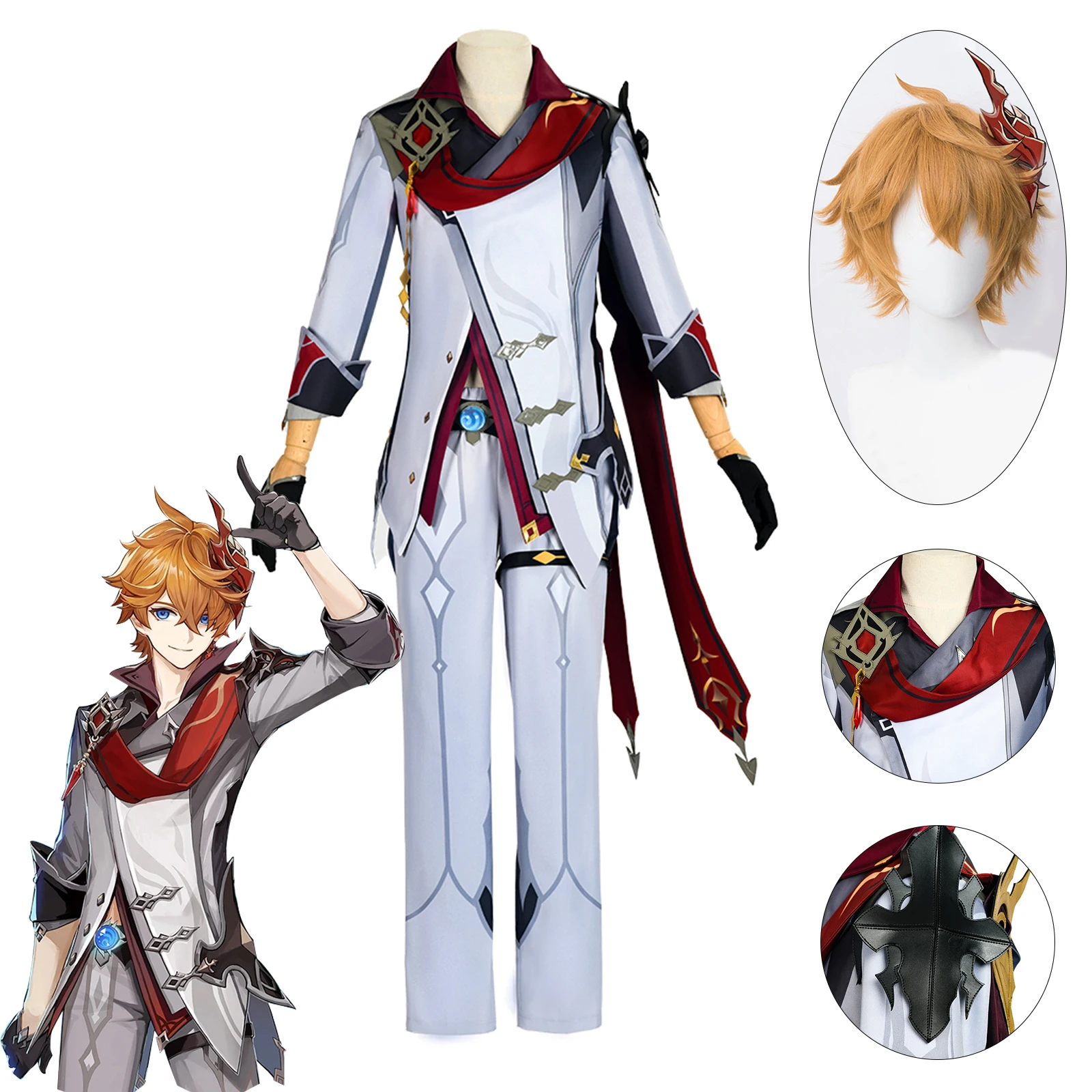 Tartaglia Cosplay Costume Orange ShortWig Anime Genshin Impact Suit Costume Anime Uniform Halloween Party Outfit Men Costumes
Tartaglia Cosplay Costume Orange ShortWig Anime Genshin Impact Suit Costume Anime Uniform Halloween Party Outfit Men Costumes