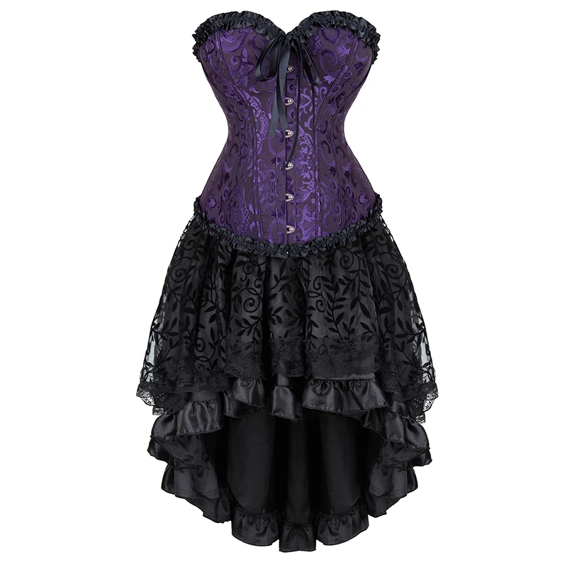 Gothic Corset Tops with Skirts Women Sexy Vintage Overbust Corsets Bustier Shapewear Slimming Waist Bustiers Plus Size
Gothic Corset Tops with Skirts Women Sexy Vintage Overbust Corsets Bustier Shapewear Slimming Waist Bustiers Plus Size