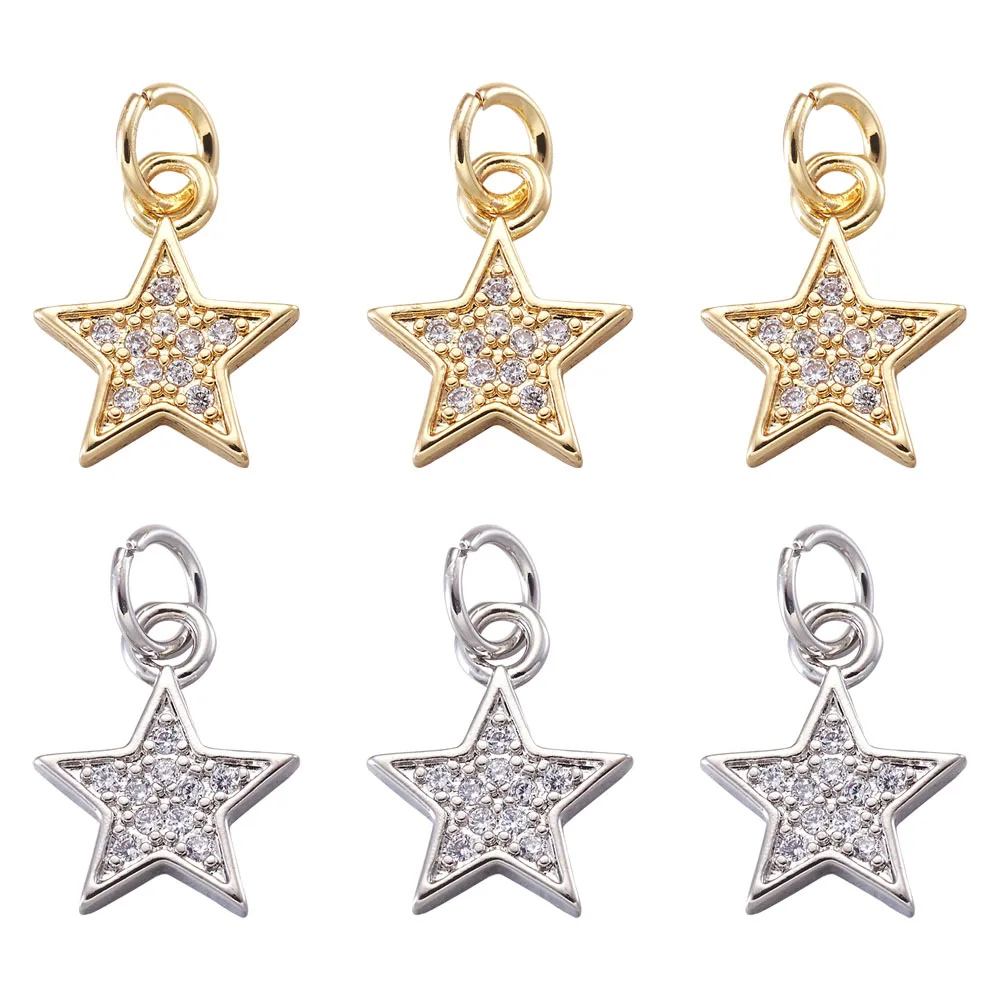 20pcs Brass Clear Micro Pave Cubic Zirconia Star Pendants For Bracelet Necklace Jewelry Making DIY Decor Accessories
20pcs Brass Clear Micro Pave Cubic Zirconia Star Pendants For Bracelet Necklace Jewelry Making DIY Decor Accessories