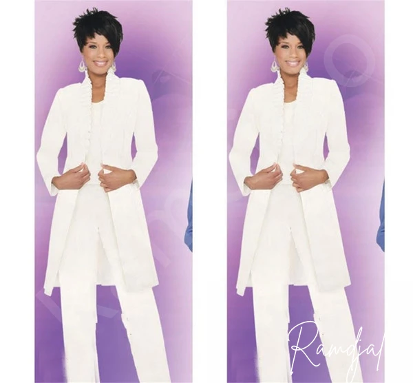 Mother Of The Bride Dresses White Suits 3 Pieces Ruffles Pantsuit Custom Make Women Pnats Sets Vintage Formal Wedding Party Gown
Mother Of The Bride Dresses White Suits 3 Pieces Ruffles Pantsuit Custom Make Women Pnats Sets Vintage Formal Wedding Party Gown