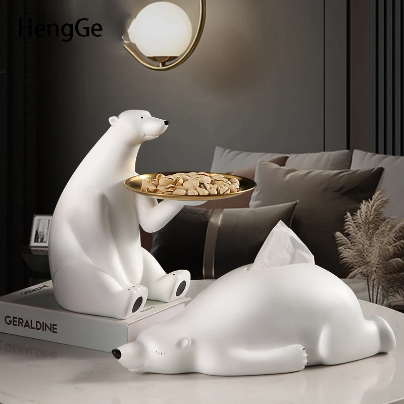 Creativity Polar Bear Resin Tissue Box Nordic Light Luxury Living Room Multifunction Trays Decorative Modern Home Accessories
Creativity Polar Bear Resin Tissue Box Nordic Light Luxury Living Room Multifunction Trays Decorative Modern Home Accessories