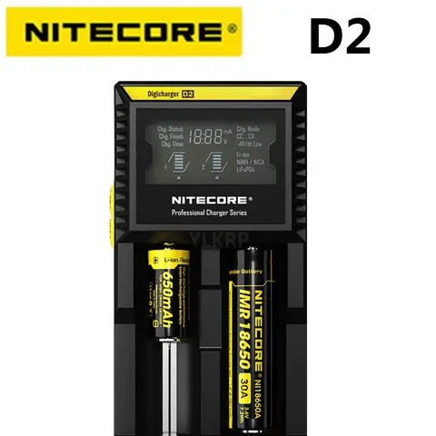 Chargeur de batterie Nitecore Wiches Digicharger, écran LCD, 100% d'origine, 26650, 18650, 18350, 16340, 14500, 10440