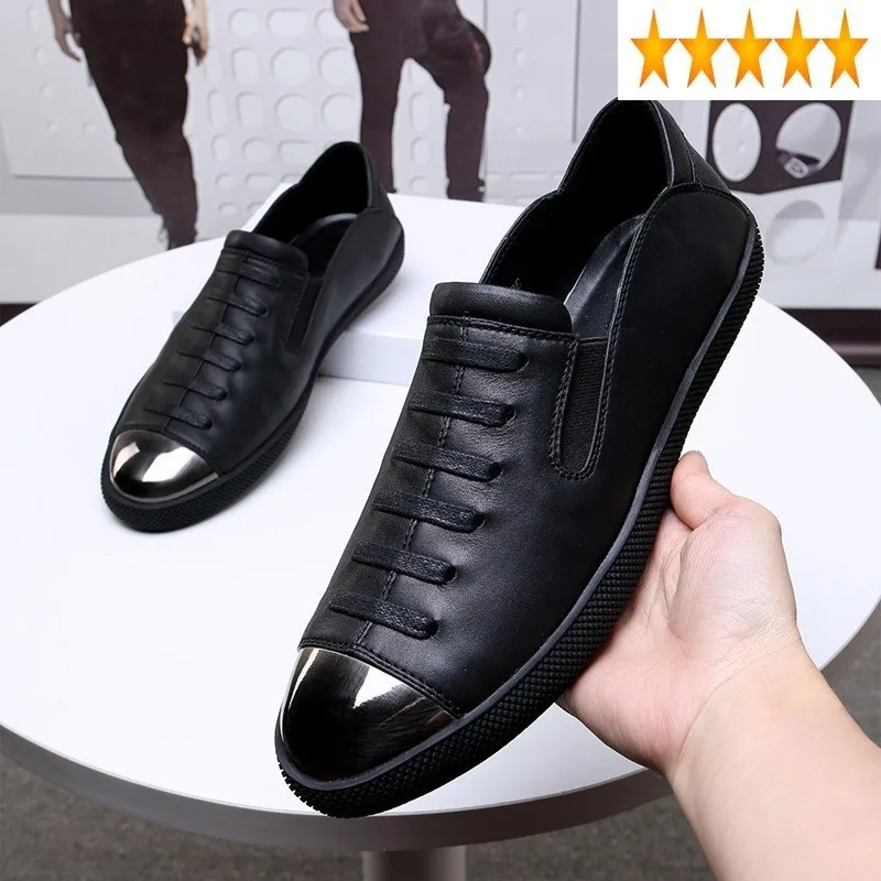 Loafers New Mens Genuine Slip On Casual Cross Straps Low Cut Footwear Flats Spring Male Patent Leather Lazy Shoes
Loafers New Mens Genuine Slip On Casual Cross Straps Low Cut Footwear Flats Spring Male Patent Leather Lazy Shoes