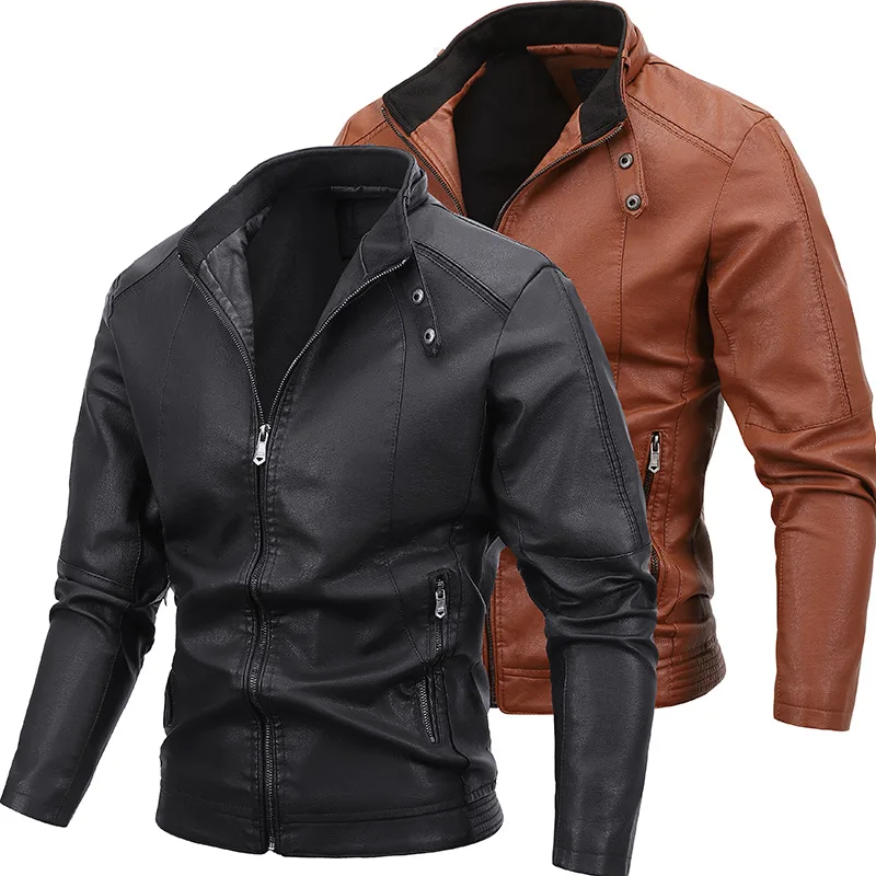 Nice autumn and winter European and American men's PU leather jacket winter warm Plush motorcycle clothes men's leather coat
Nice autumn and winter European and American men's PU leather jacket winter warm Plush motorcycle clothes men's leather coat