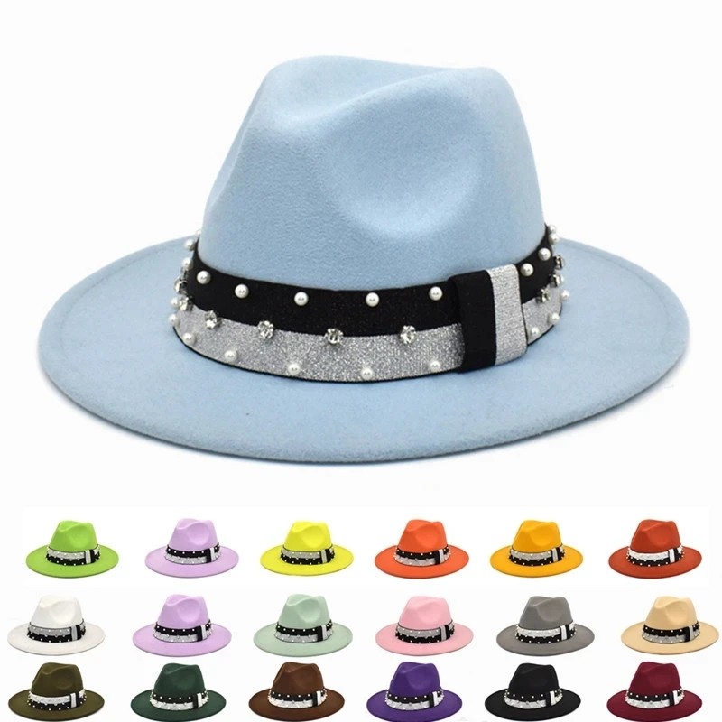 Women Summer Fedora Hat Wide Brim Felt Black Chain Panama Trilby Cap with Band Polyester Wide Brim Men Fedora Panama Hats
Women Summer Fedora Hat Wide Brim Felt Black Chain Panama Trilby Cap with Band Polyester Wide Brim Men Fedora Panama Hats