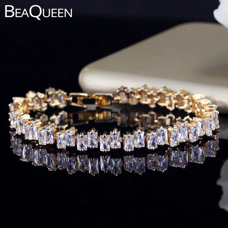 BeaQueen Brand Gold Color AAA Cubic Zirconia Baguette Chain Bracelets Women Wedding Tennis Bracelet Jewelry for Female B089
BeaQueen Brand Gold Color AAA Cubic Zirconia Baguette Chain Bracelets Women Wedding Tennis Bracelet Jewelry for Female B089
