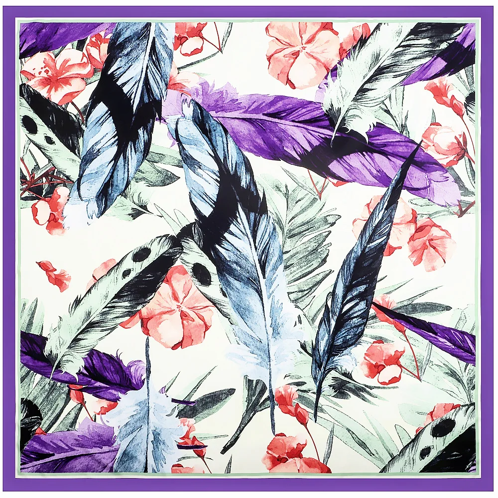 130cm Hand Painted Feather Bandana Brand Scarf Design 100% Silk Square Scarf Fashion Shawl Women Kerchief Scarves For Ladies
130cm Hand Painted Feather Bandana Brand Scarf Design 100% Silk Square Scarf Fashion Shawl Women Kerchief Scarves For Ladies