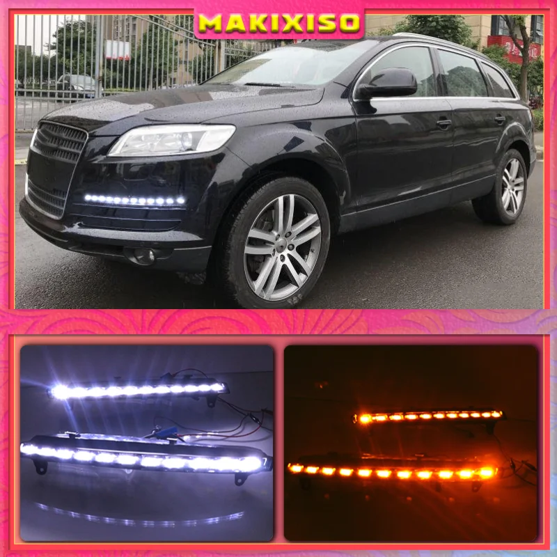 2Pcs For Audi Q7 2006 2007 2008 2009 LED DRL Daytime Running Lights Daylight Fog light with yellow turn Signal 
2Pcs For Audi Q7 2006 2007 2008 2009 LED DRL Daytime Running Lights Daylight Fog light with yellow turn Signal